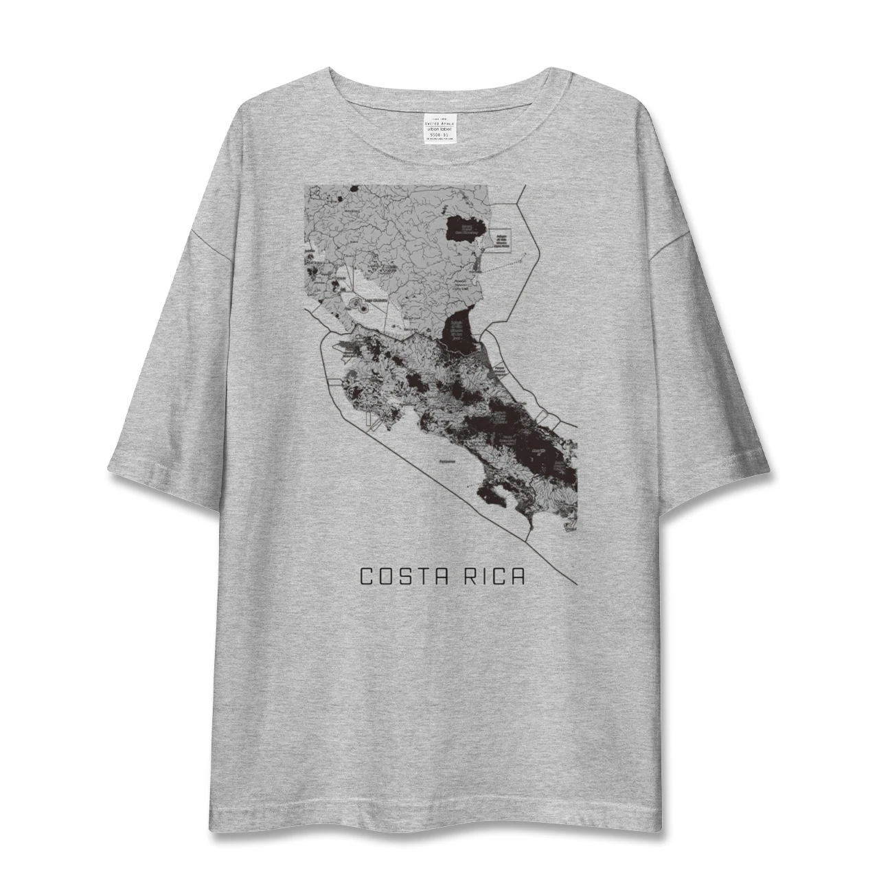 【コスタリカ】地図柄ビッグシルエットTシャツ