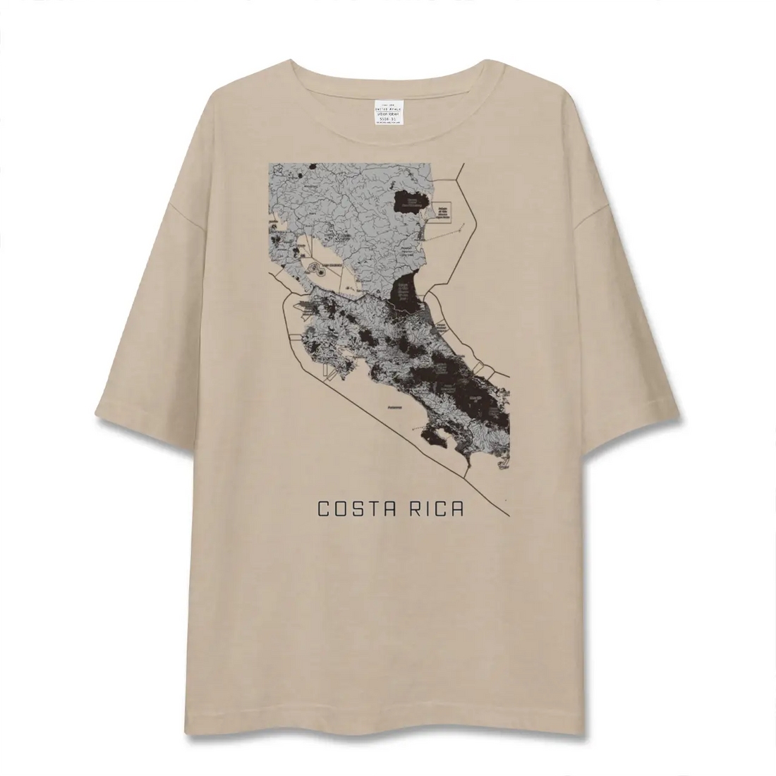 【コスタリカ】地図柄ビッグシルエットTシャツ