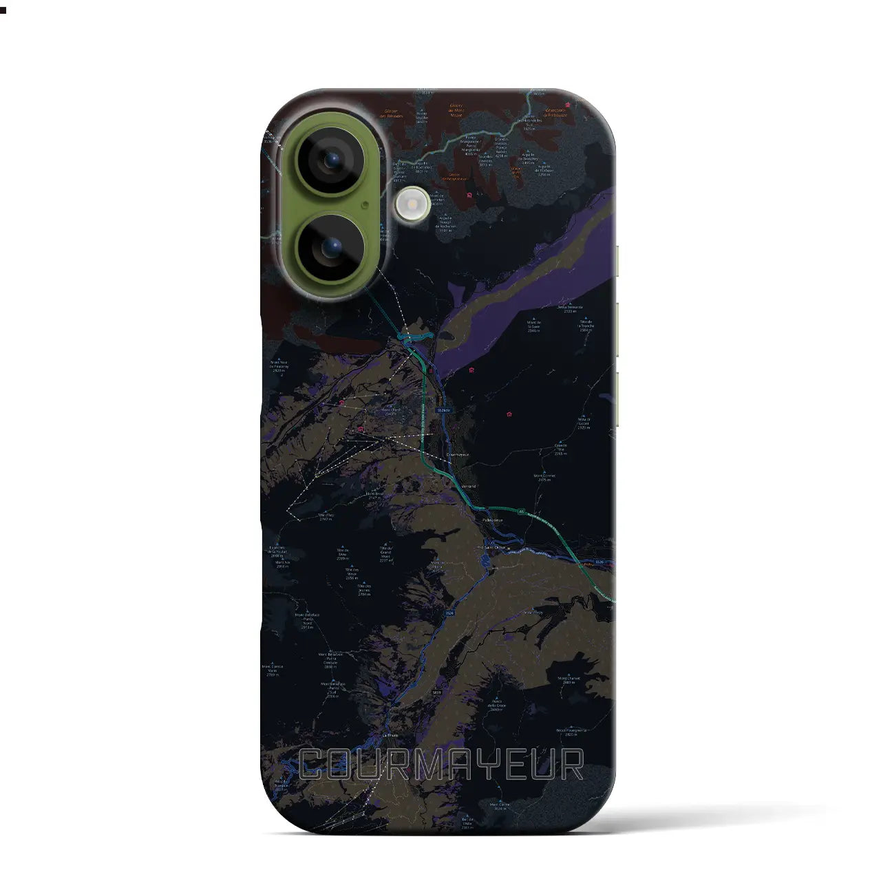 【クールマイユール（イタリア）】地図柄iPhoneケース（バックカバータイプ）