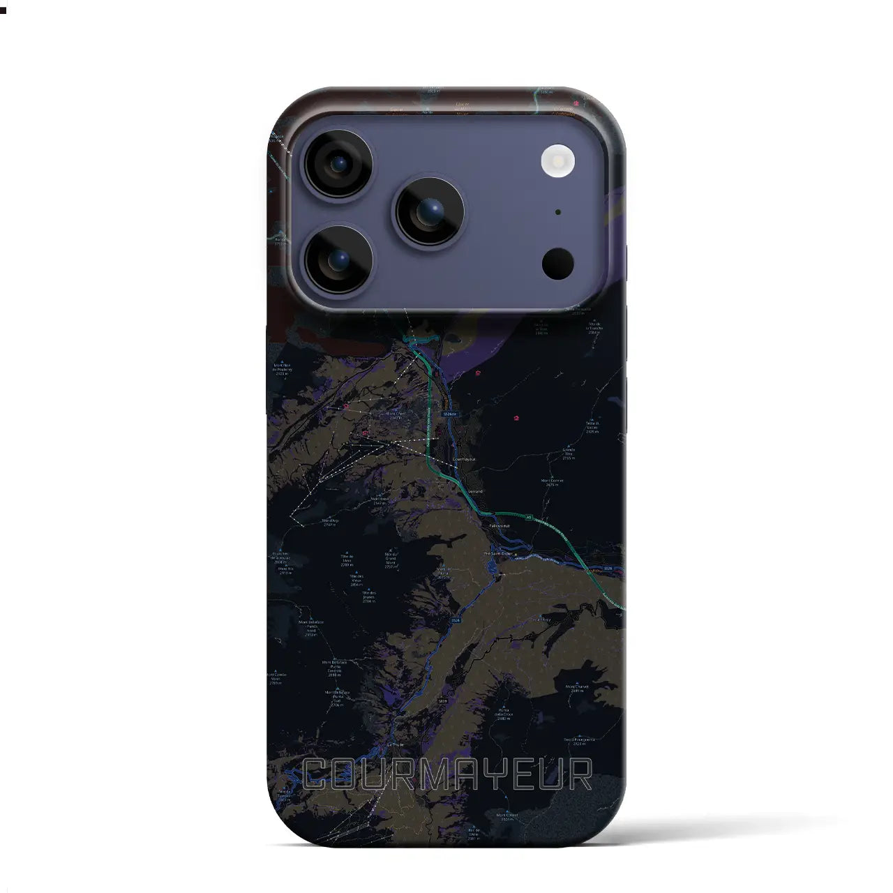 【クールマイユール（イタリア）】地図柄iPhoneケース（バックカバータイプ）