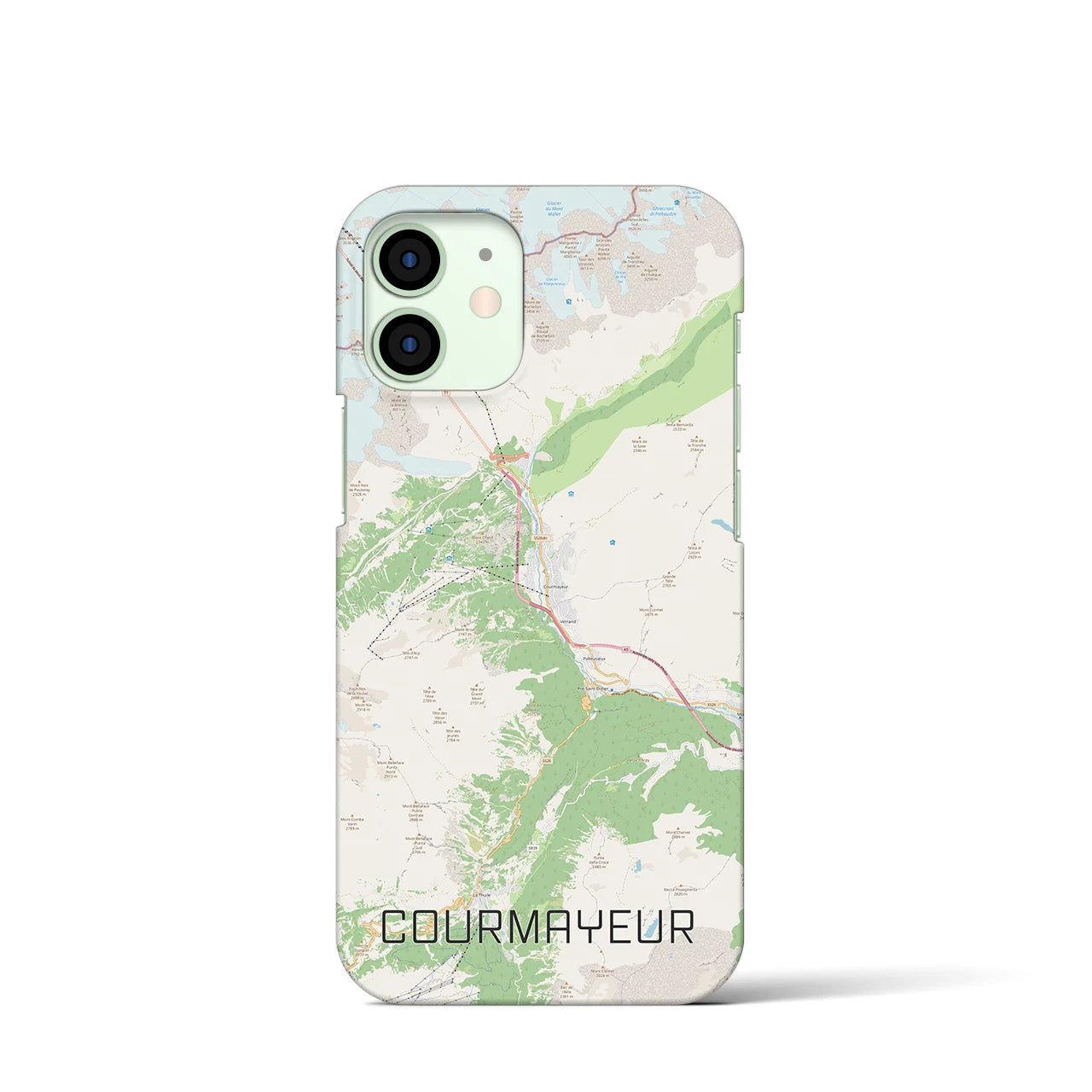 【クールマイユール（イタリア）】地図柄iPhoneケース（バックカバータイプ）