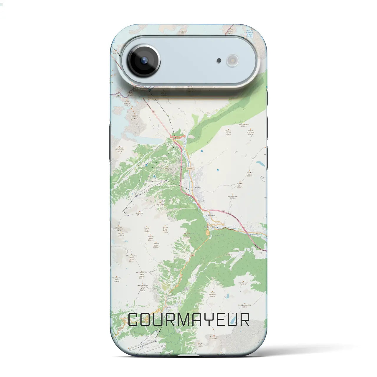 【クールマイユール（イタリア）】地図柄iPhoneケース（バックカバータイプ）