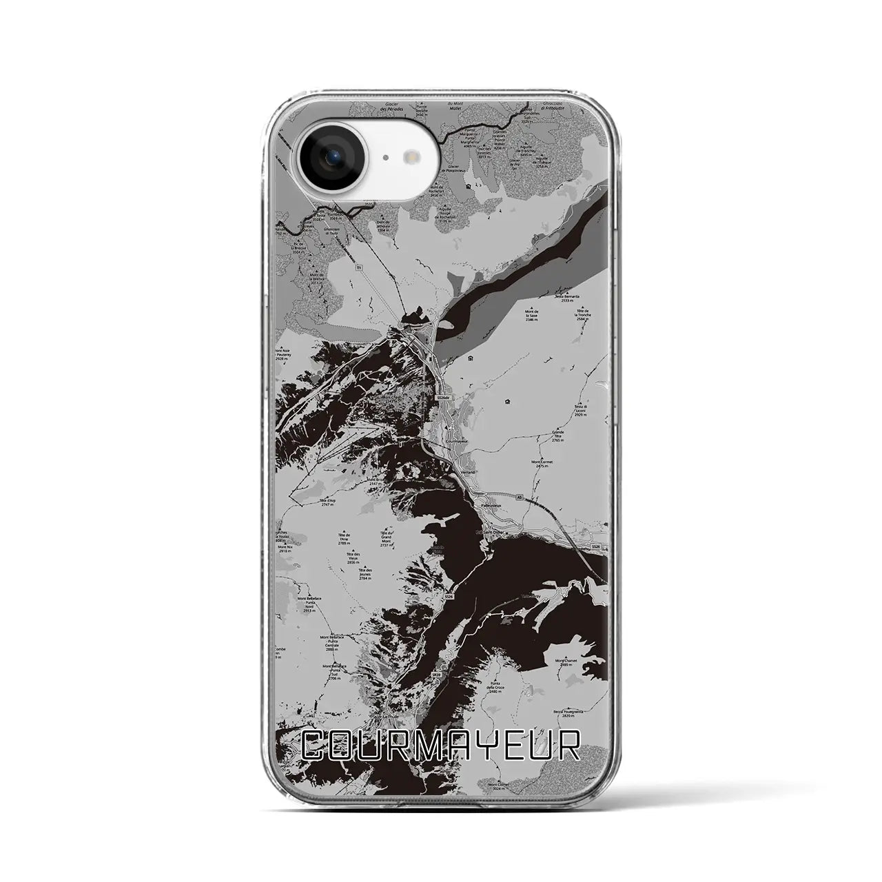 【クールマイユール（イタリア）】地図柄iPhoneケース（クリアタイプ）