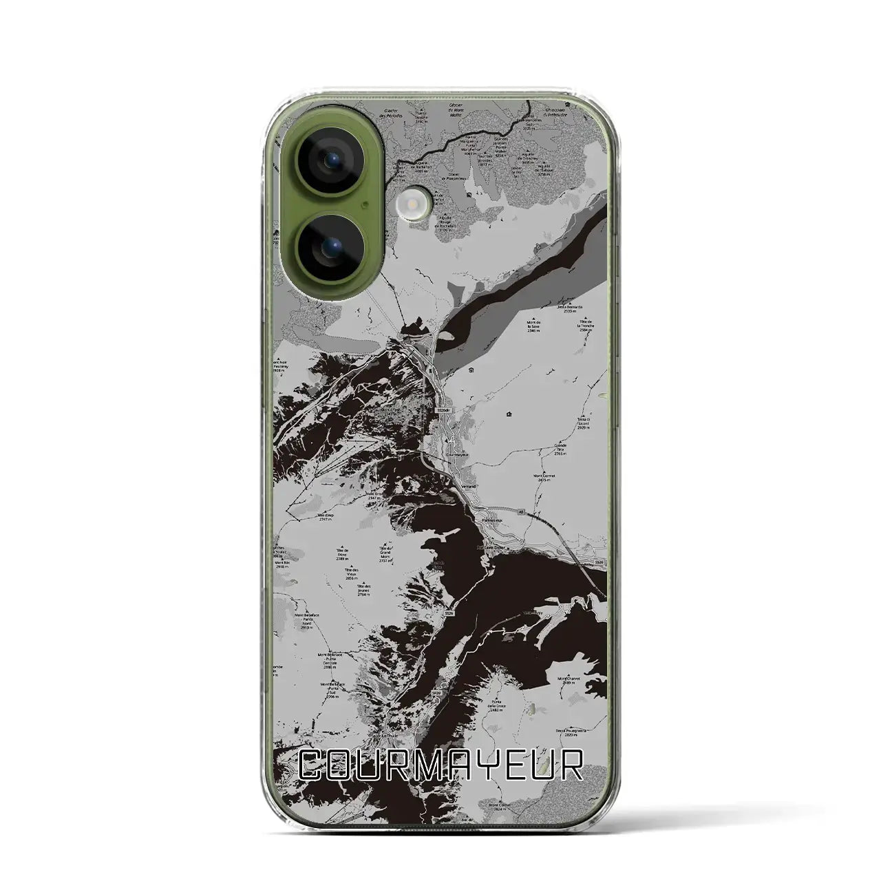 【クールマイユール（イタリア）】地図柄iPhoneケース（クリアタイプ）