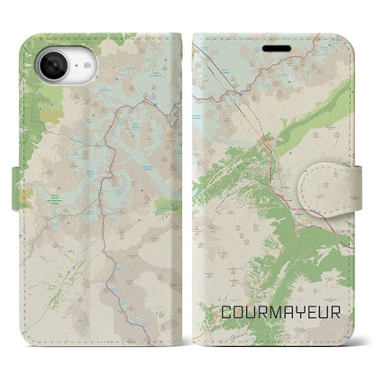 【クールマイユール（イタリア）】地図柄iPhoneケース（手帳タイプ）