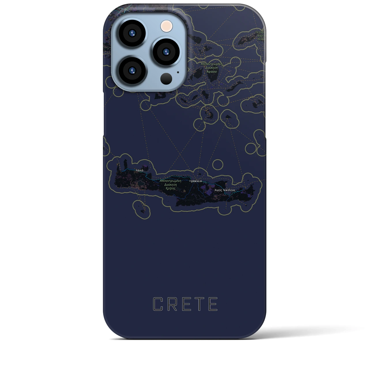 【クレタ島（ギリシャ）】地図柄iPhoneケース（バックカバータイプ）