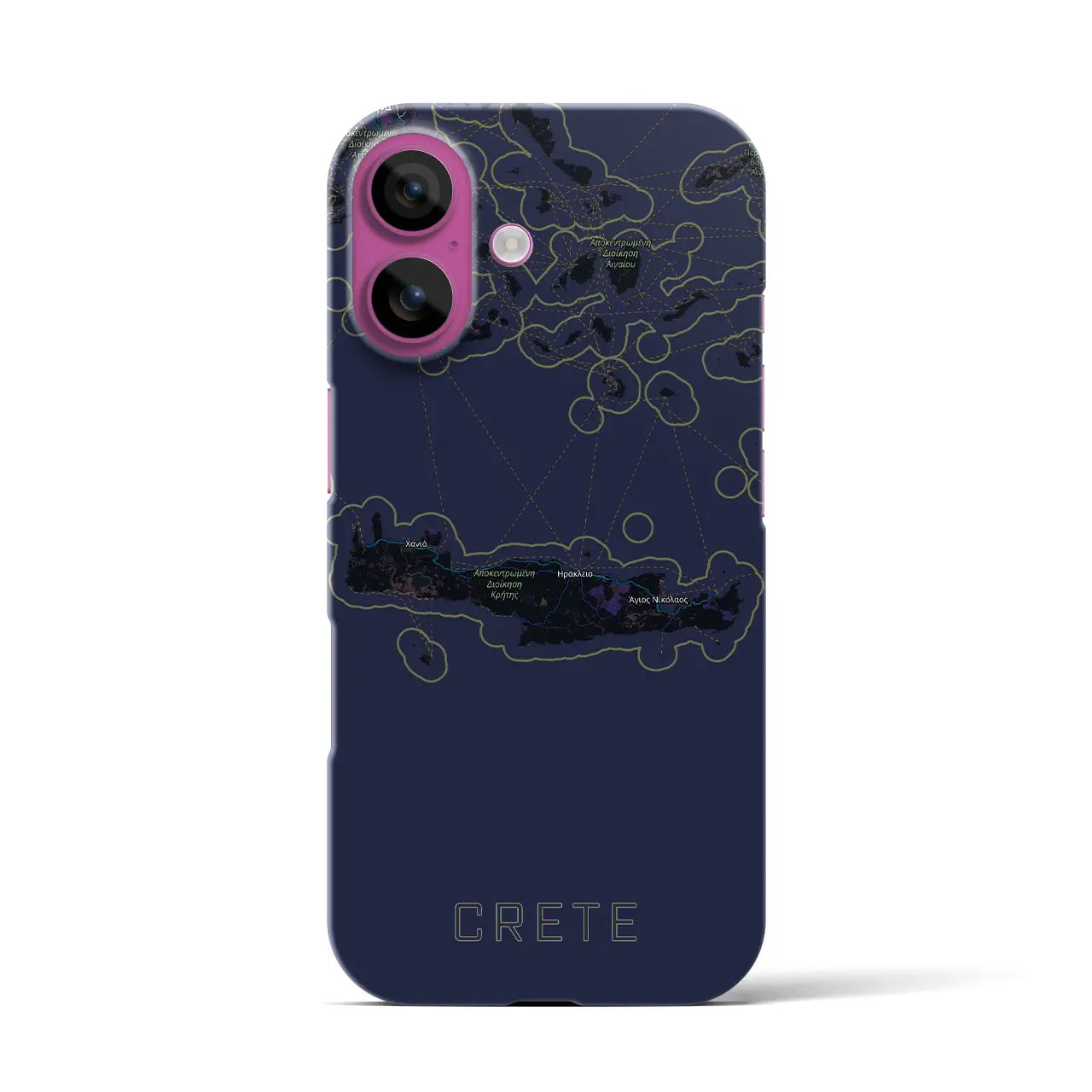 【クレタ島（ギリシャ）】地図柄iPhoneケース（バックカバータイプ）