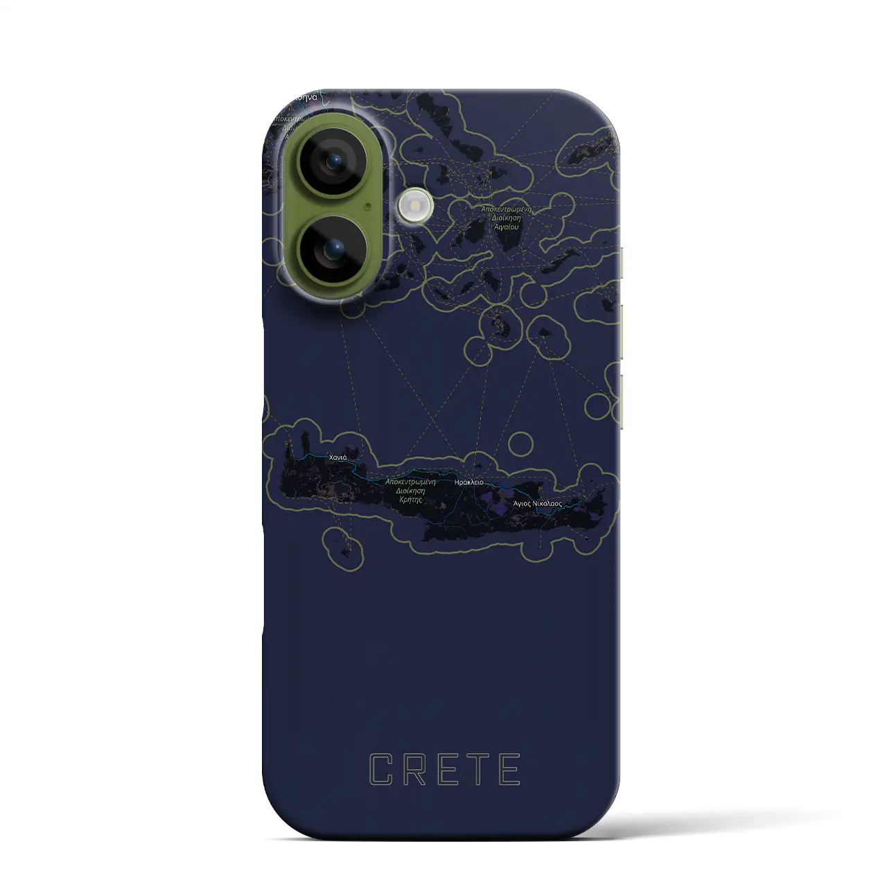 【クレタ島（ギリシャ）】地図柄iPhoneケース（バックカバータイプ）
