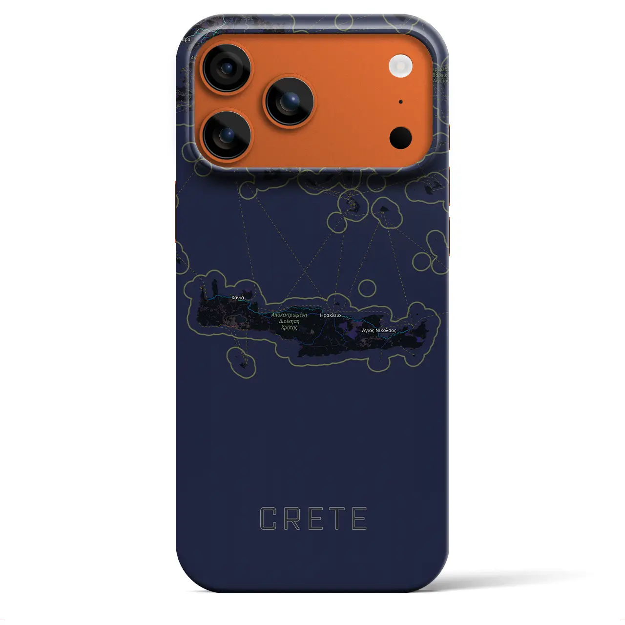 【クレタ島（ギリシャ）】地図柄iPhoneケース（バックカバータイプ）