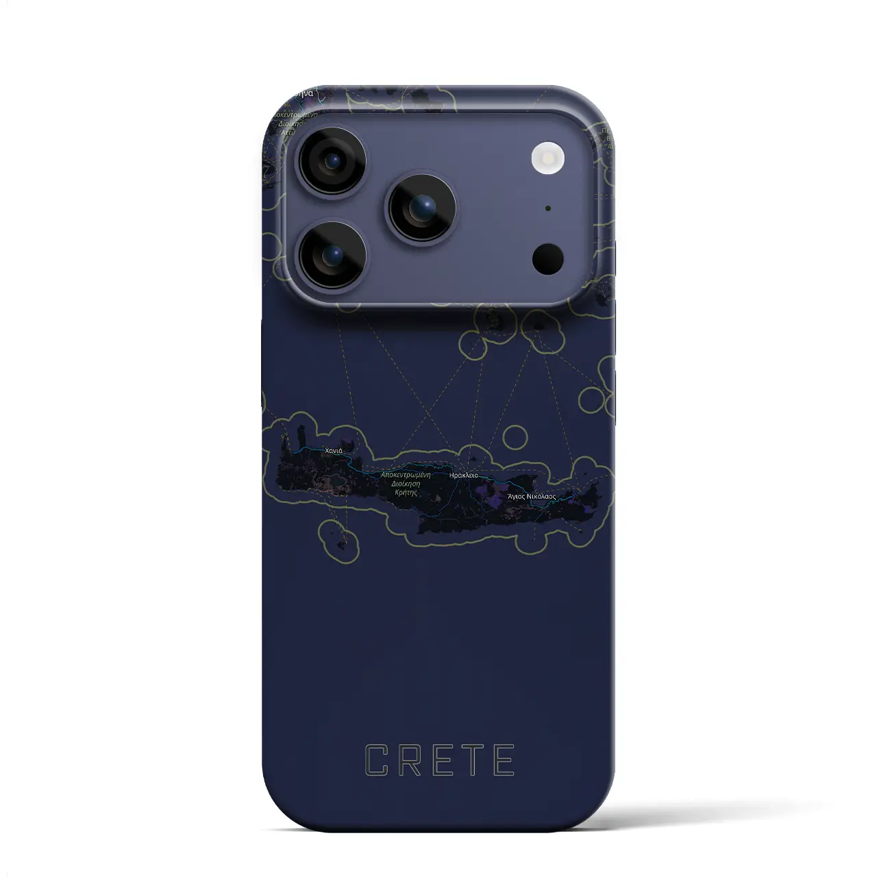 【クレタ島（ギリシャ）】地図柄iPhoneケース（バックカバータイプ）