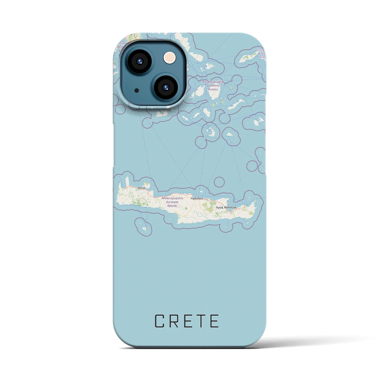 【クレタ島（ギリシャ）】地図柄iPhoneケース（バックカバータイプ）