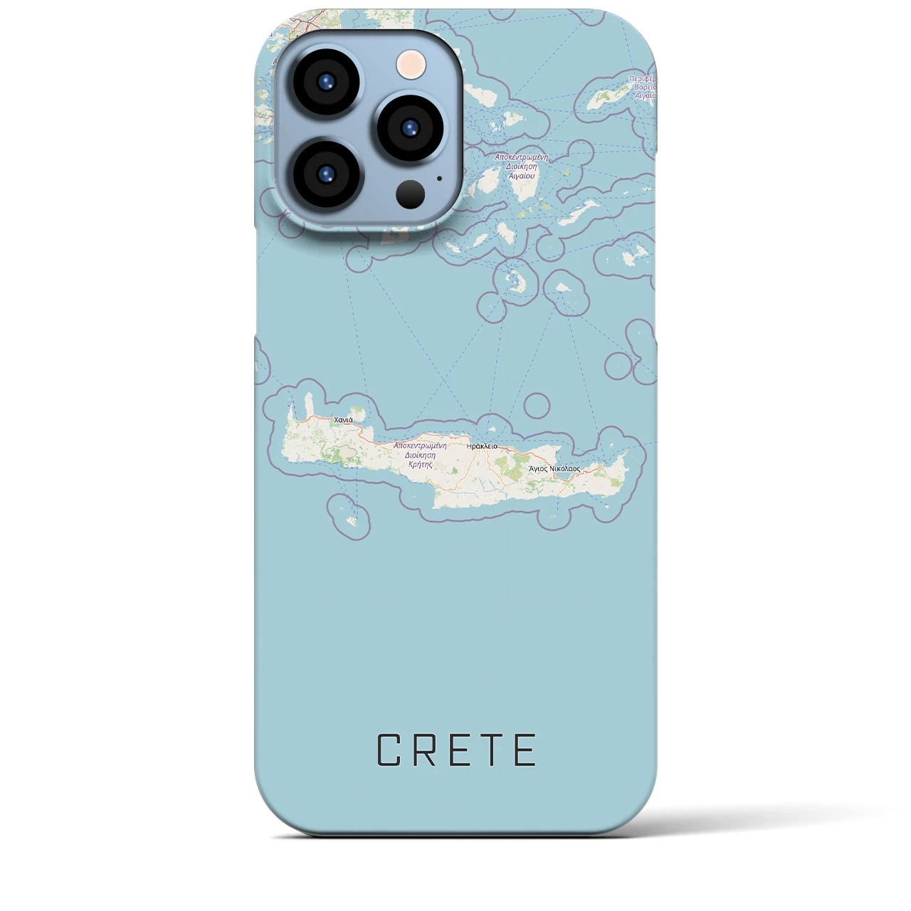 【クレタ島（ギリシャ）】地図柄iPhoneケース（バックカバータイプ）