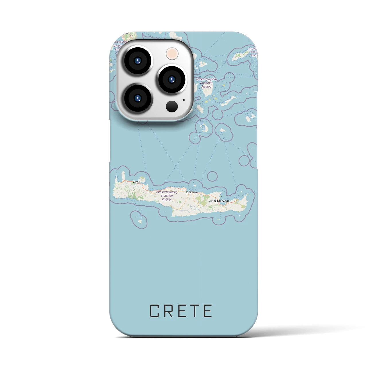 【クレタ島（ギリシャ）】地図柄iPhoneケース（バックカバータイプ）