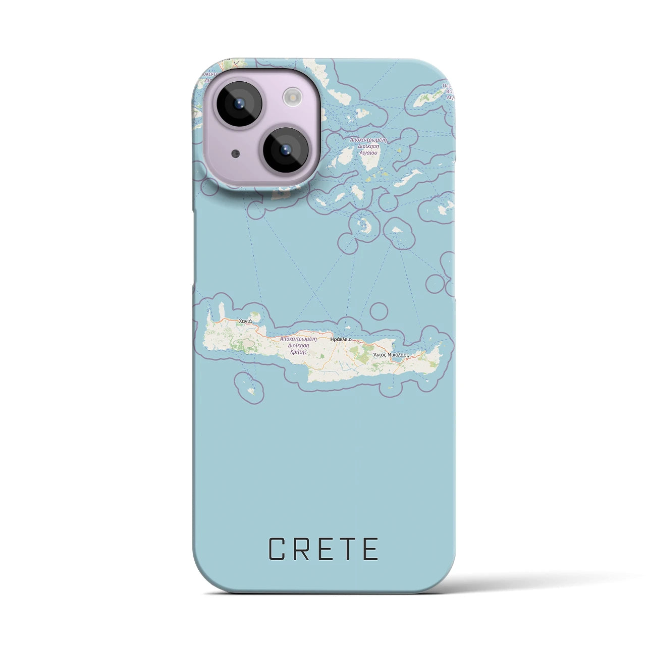 【クレタ島（ギリシャ）】地図柄iPhoneケース（バックカバータイプ）