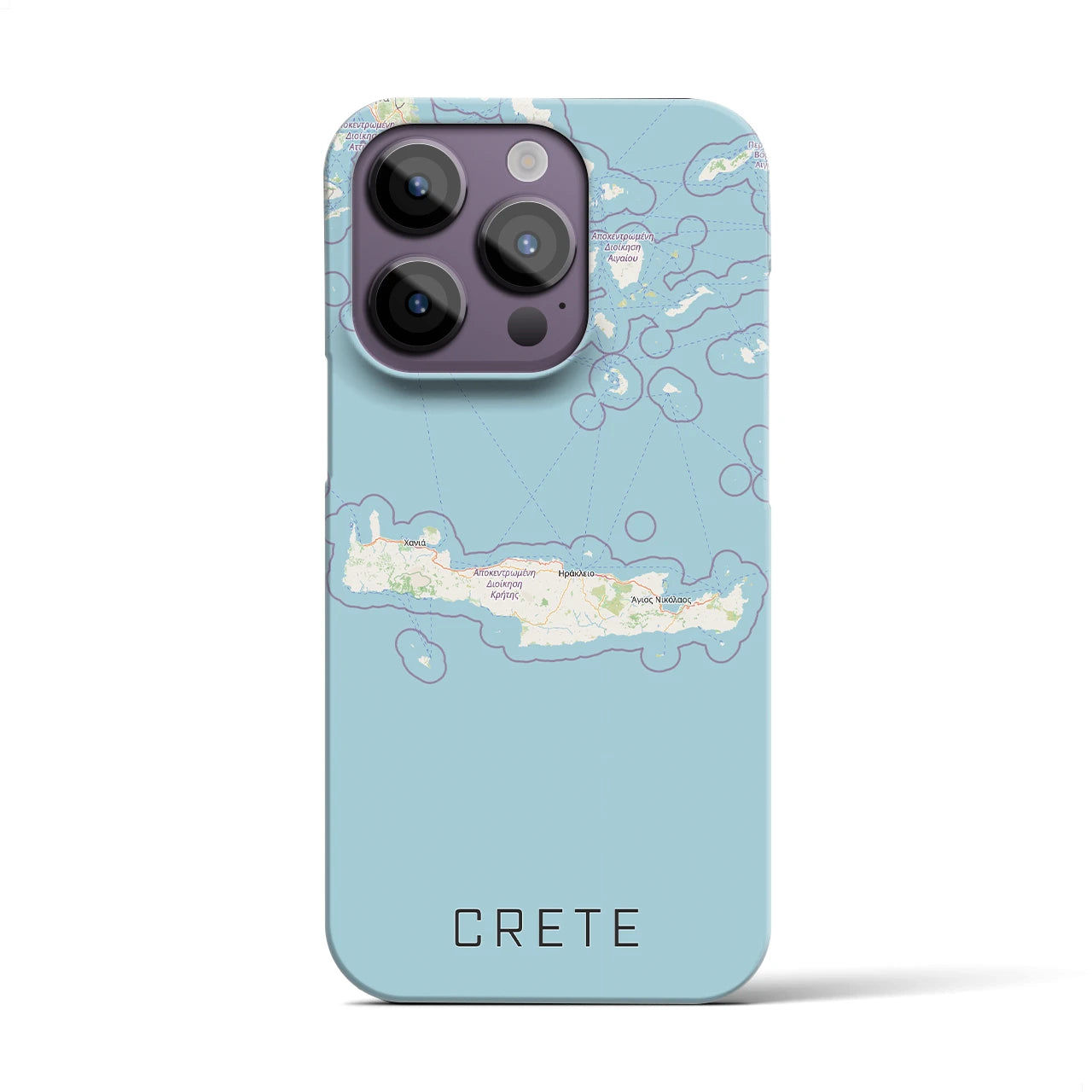 【クレタ島（ギリシャ）】地図柄iPhoneケース（バックカバータイプ）