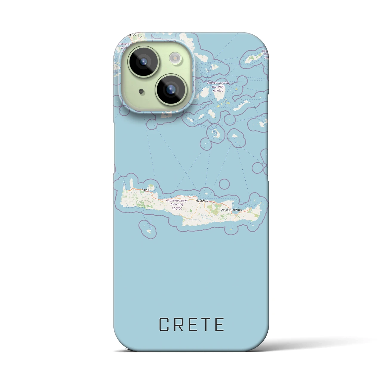 【クレタ島（ギリシャ）】地図柄iPhoneケース（バックカバータイプ）