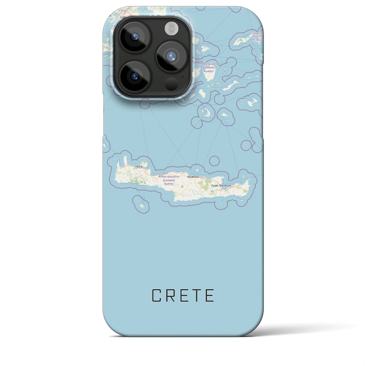 【クレタ島（ギリシャ）】地図柄iPhoneケース（バックカバータイプ）