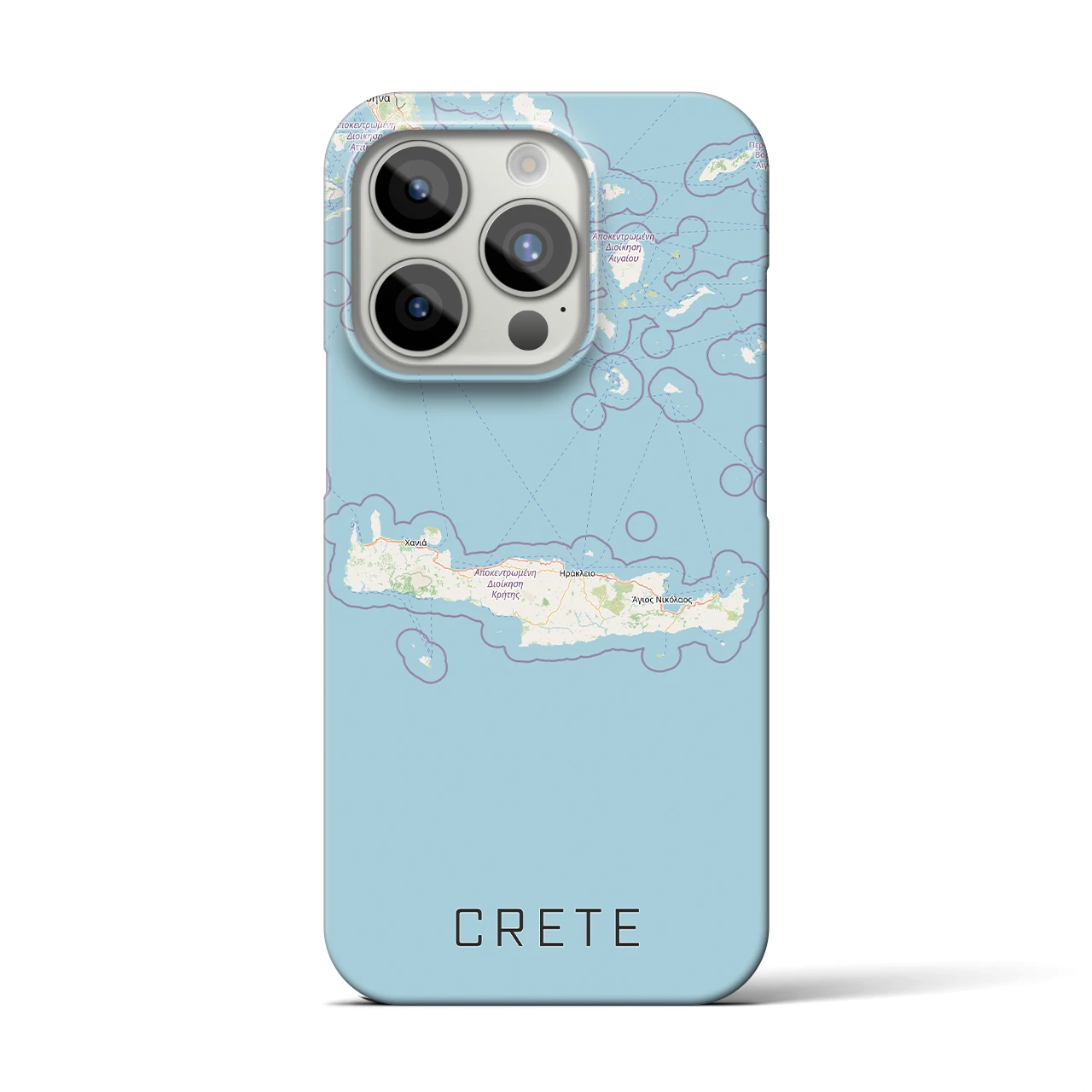【クレタ島（ギリシャ）】地図柄iPhoneケース（バックカバータイプ）