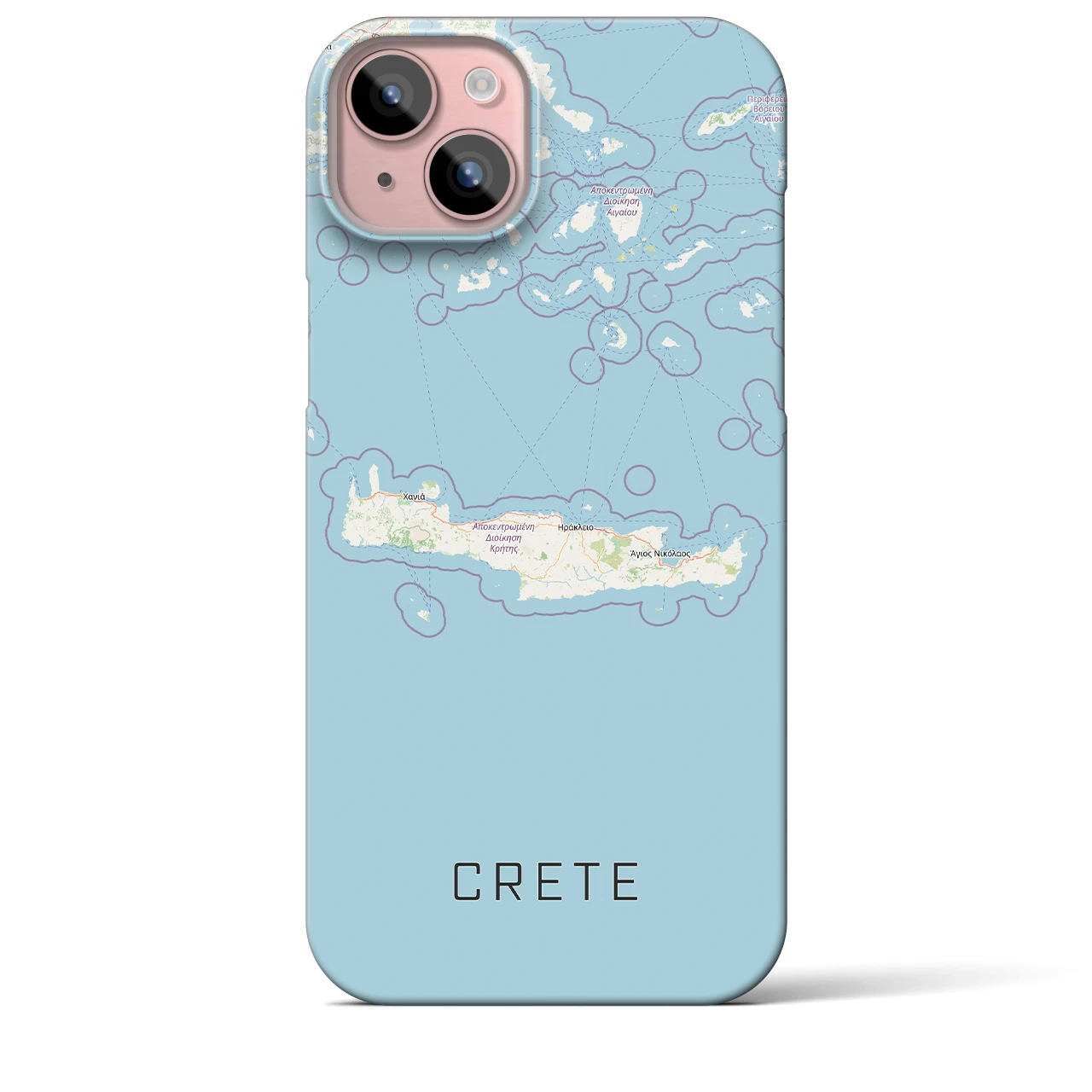 【クレタ島（ギリシャ）】地図柄iPhoneケース（バックカバータイプ）