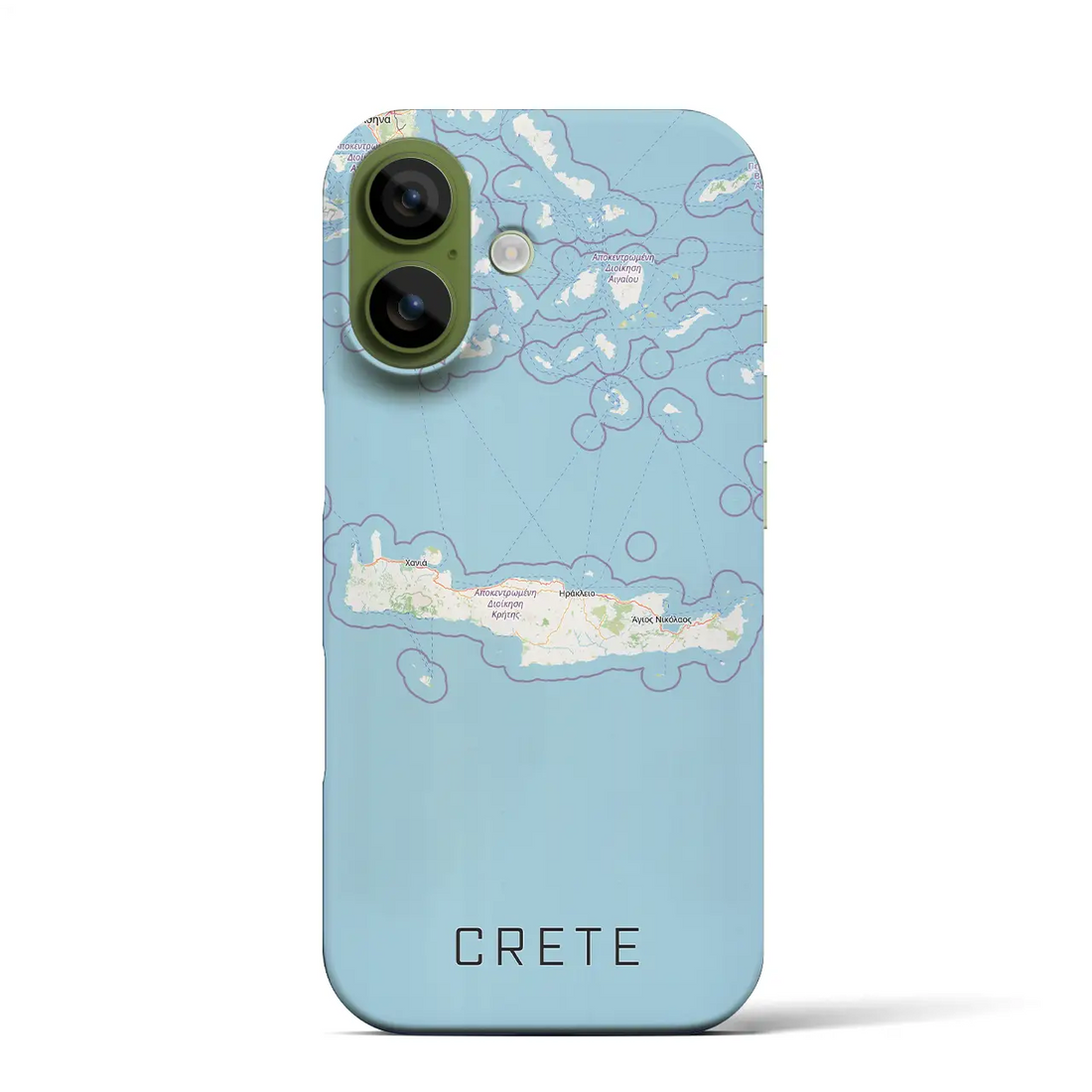 【クレタ島（ギリシャ）】地図柄iPhoneケース（バックカバータイプ）ブラック・iPhone 17 Pro Max 用