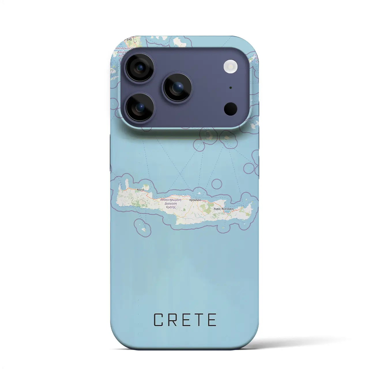 【クレタ島（ギリシャ）】地図柄iPhoneケース（バックカバータイプ）