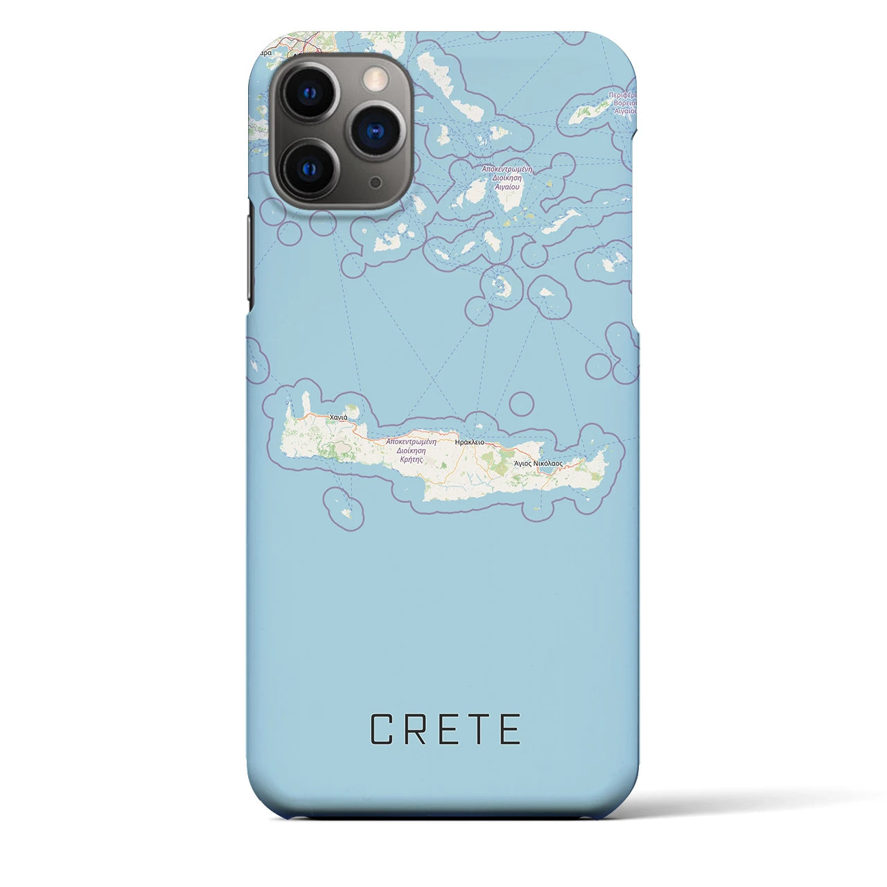【クレタ島（ギリシャ）】地図柄iPhoneケース（バックカバータイプ）