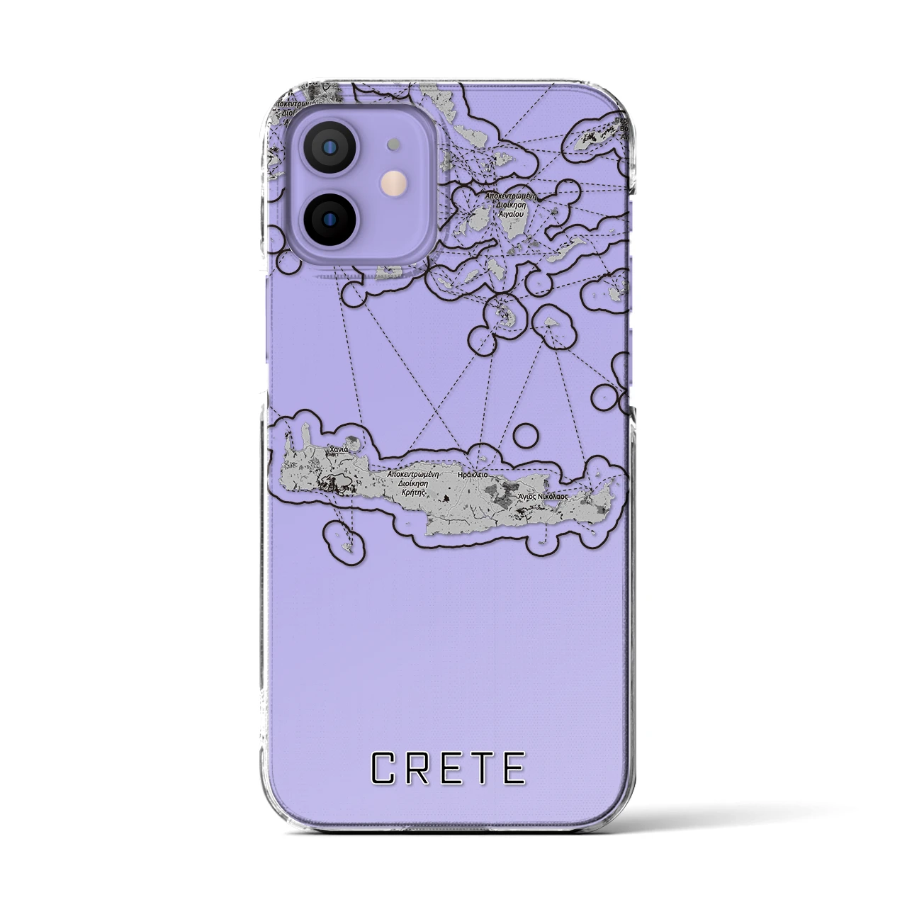 【クレタ島（ギリシャ）】地図柄iPhoneケース（クリアタイプ）