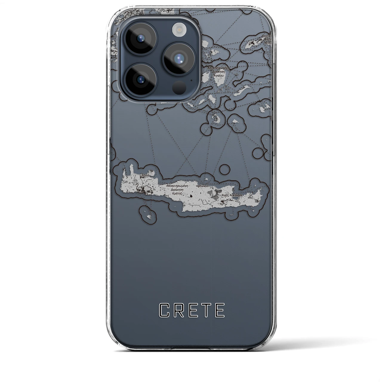 【クレタ島（ギリシャ）】地図柄iPhoneケース（クリアタイプ）