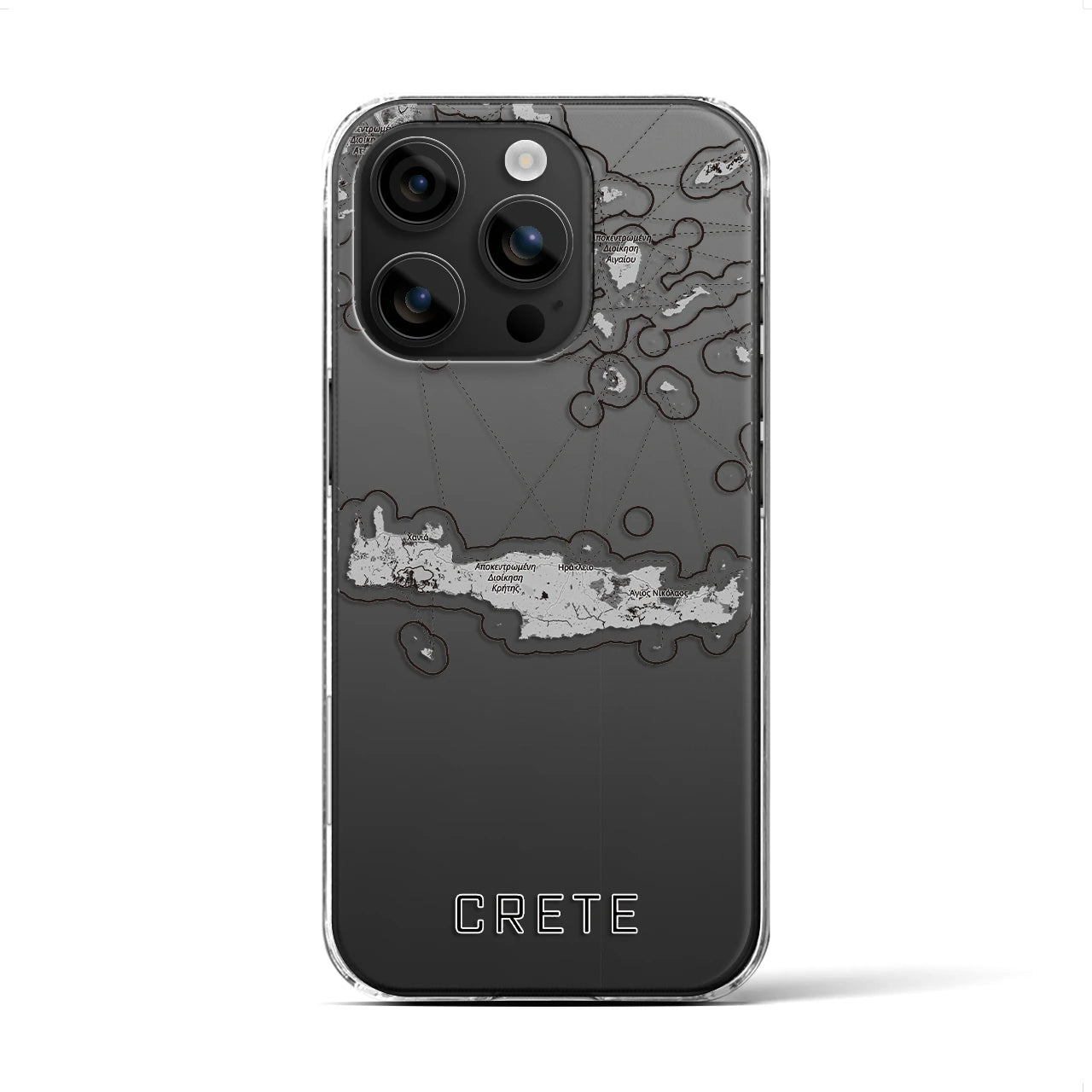 【クレタ島（ギリシャ）】地図柄iPhoneケース（クリアタイプ）