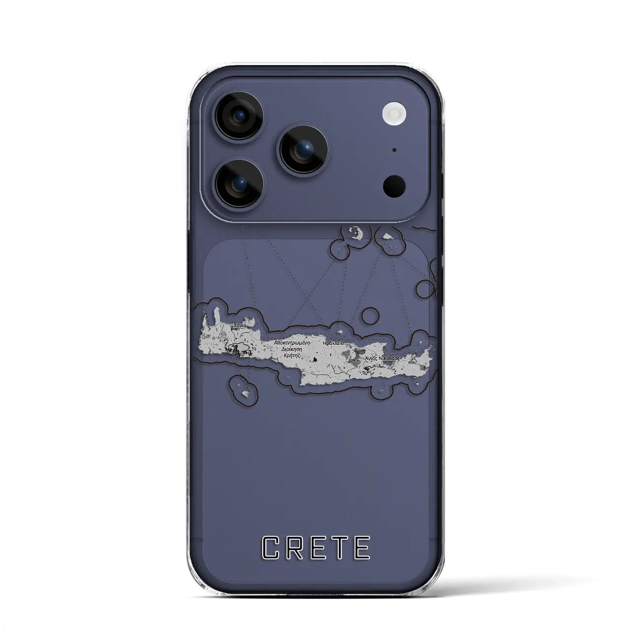【クレタ島（ギリシャ）】地図柄iPhoneケース（クリアタイプ）