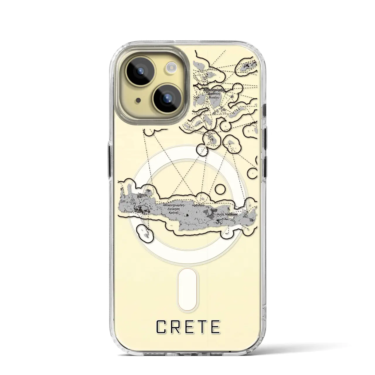 【クレタ島（ギリシャ）】地図柄iPhoneケース（MagSafeタイプ）
