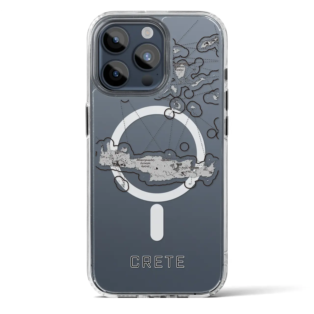 【クレタ島（ギリシャ）】地図柄iPhoneケース（MagSafeタイプ）