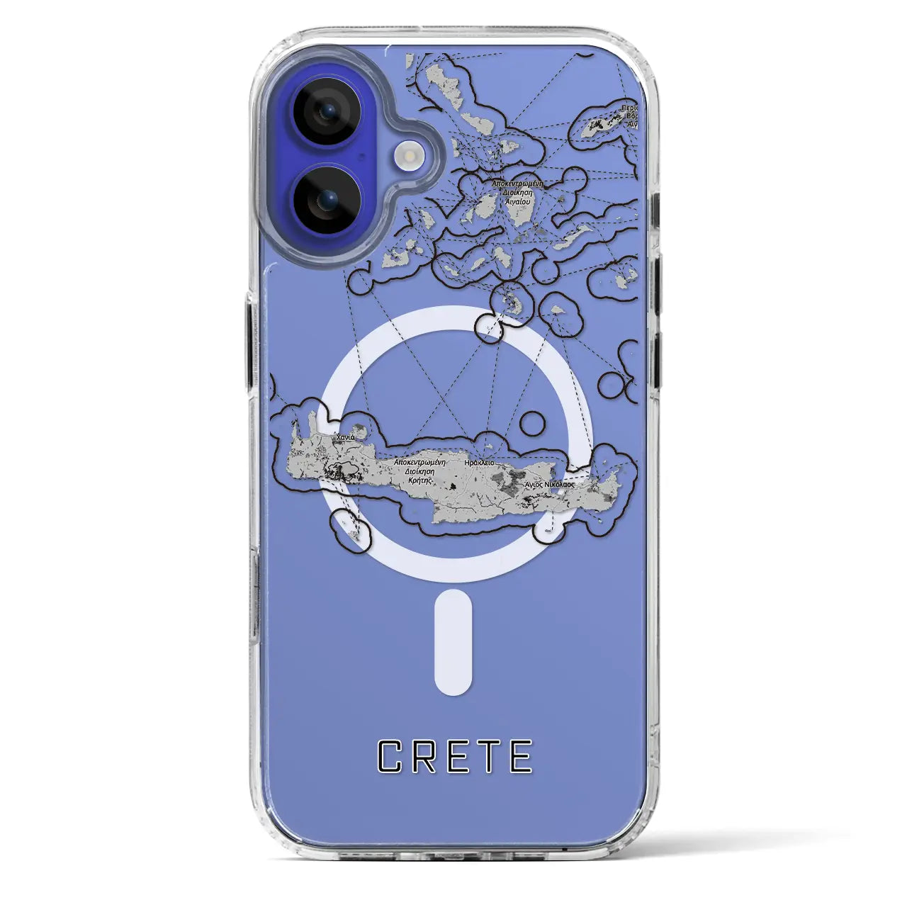 【クレタ島（ギリシャ）】地図柄iPhoneケース（MagSafeタイプ）