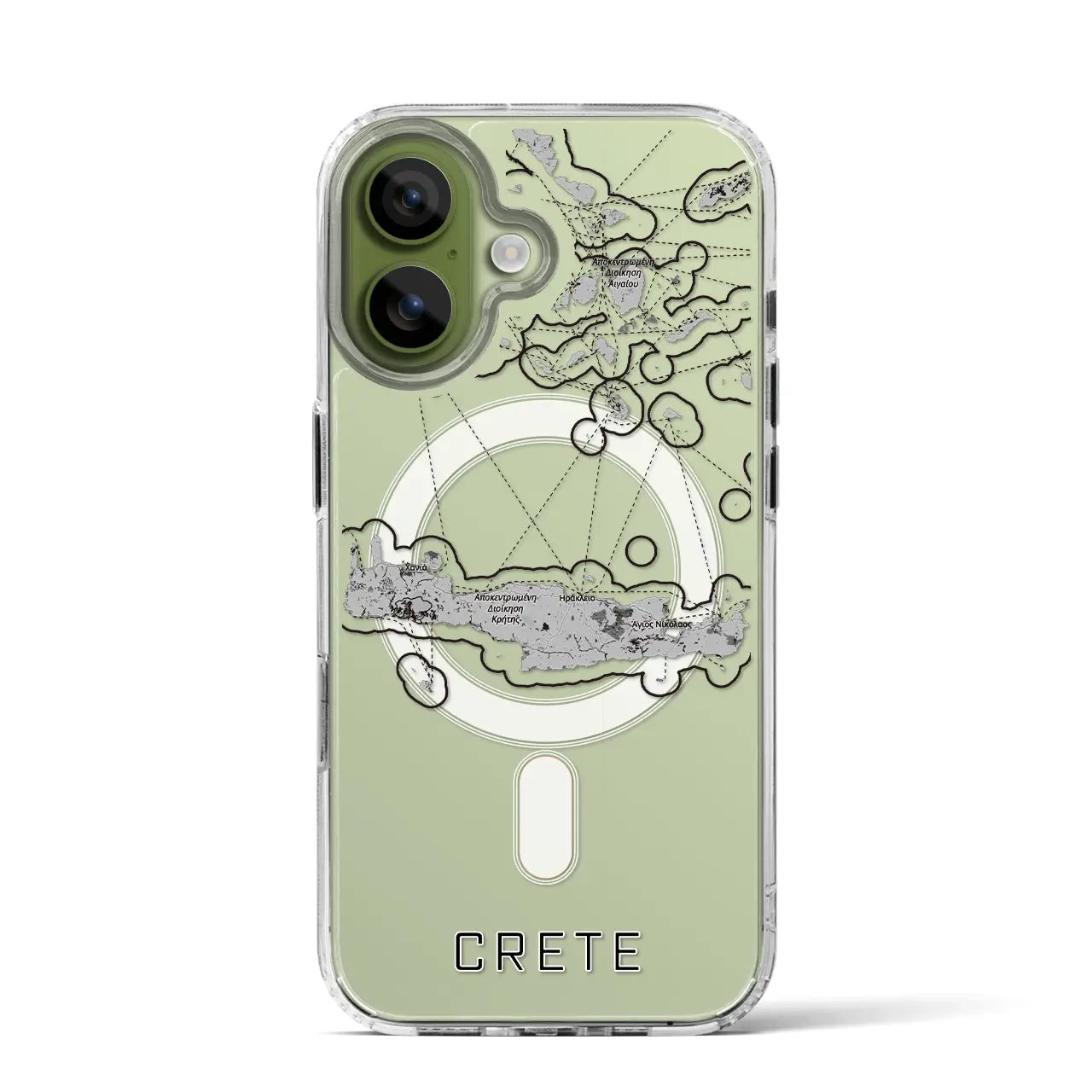 【クレタ島（ギリシャ）】地図柄iPhoneケース（MagSafeタイプ）
