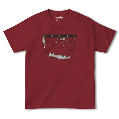 【クレタ島（ギリシャ）】地図柄ヘビーウェイトTシャツ