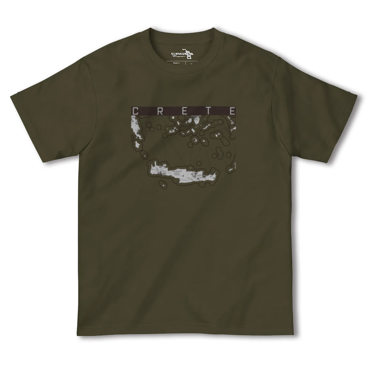 【クレタ島（ギリシャ）】地図柄ヘビーウェイトTシャツ