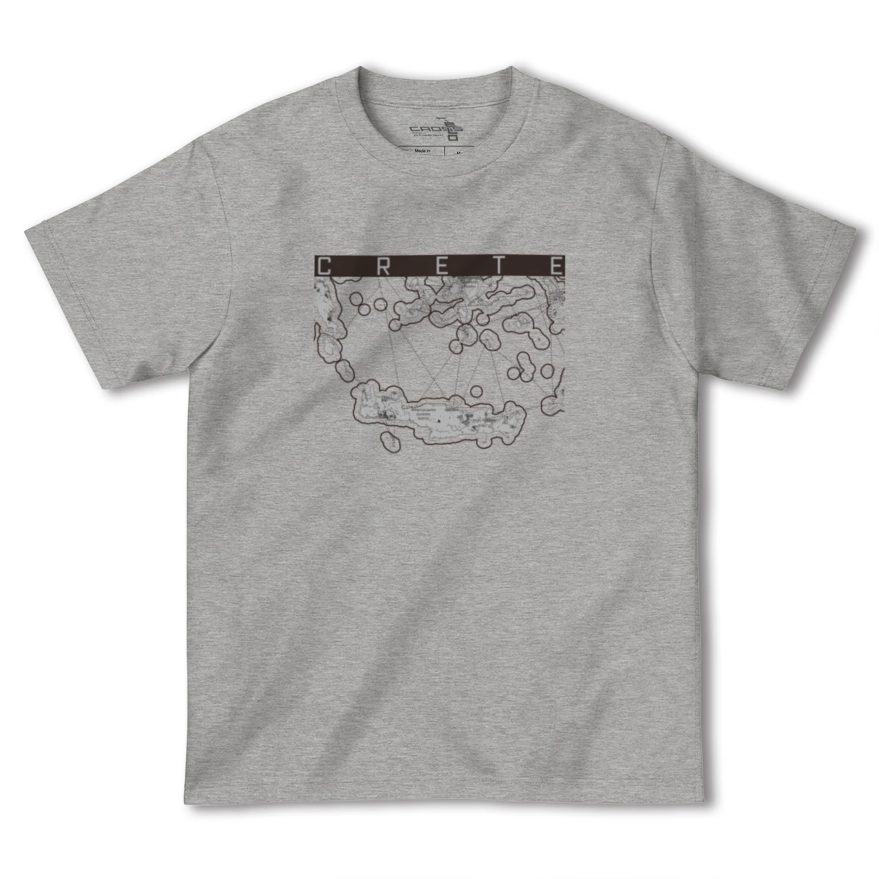 【クレタ島（ギリシャ）】地図柄ヘビーウェイトTシャツ