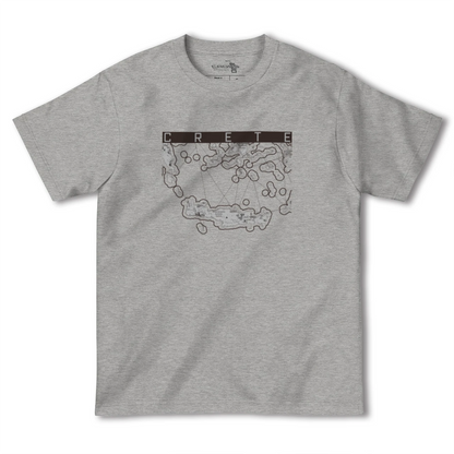 【クレタ島（ギリシャ）】地図柄ヘビーウェイトTシャツ