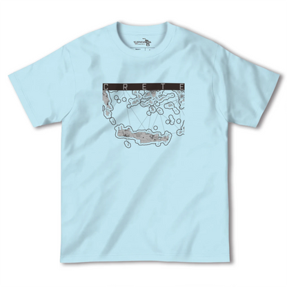 【クレタ島（ギリシャ）】地図柄ヘビーウェイトTシャツ