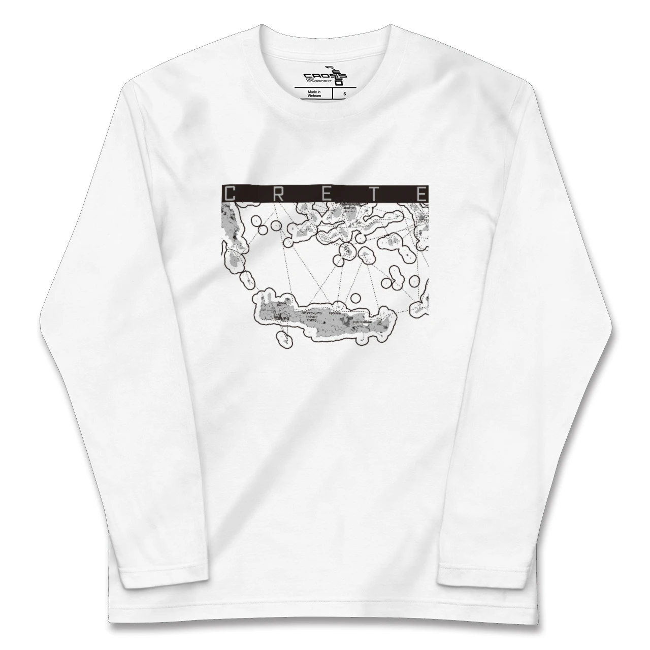 【クレタ島（ギリシャ）】地図柄ロングスリーブTシャツ