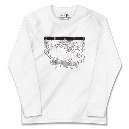 【クレタ島（ギリシャ）】地図柄ロングスリーブTシャツ