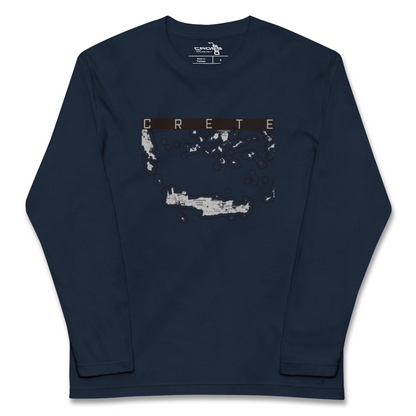 【クレタ島（ギリシャ）】地図柄ロングスリーブTシャツ