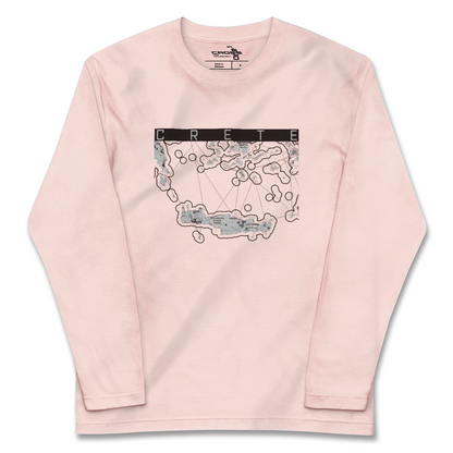 【クレタ島（ギリシャ）】地図柄ロングスリーブTシャツ