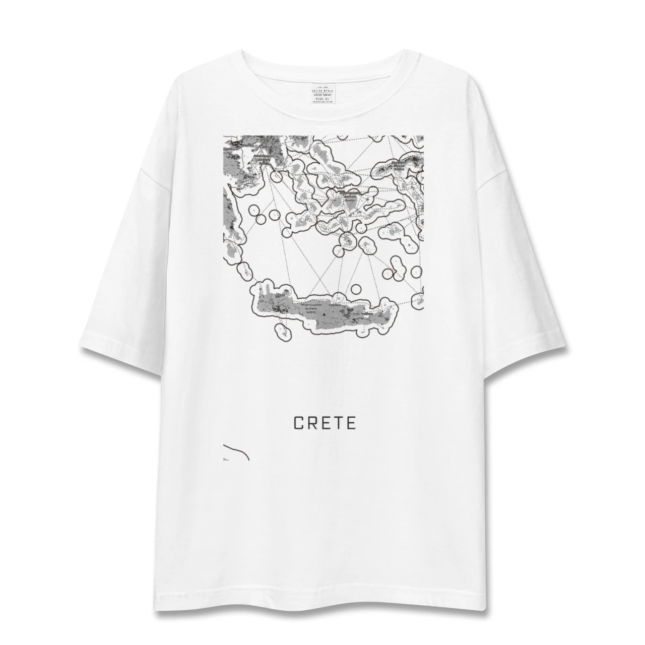 【クレタ島（ギリシャ）】地図柄ビッグシルエットTシャツ