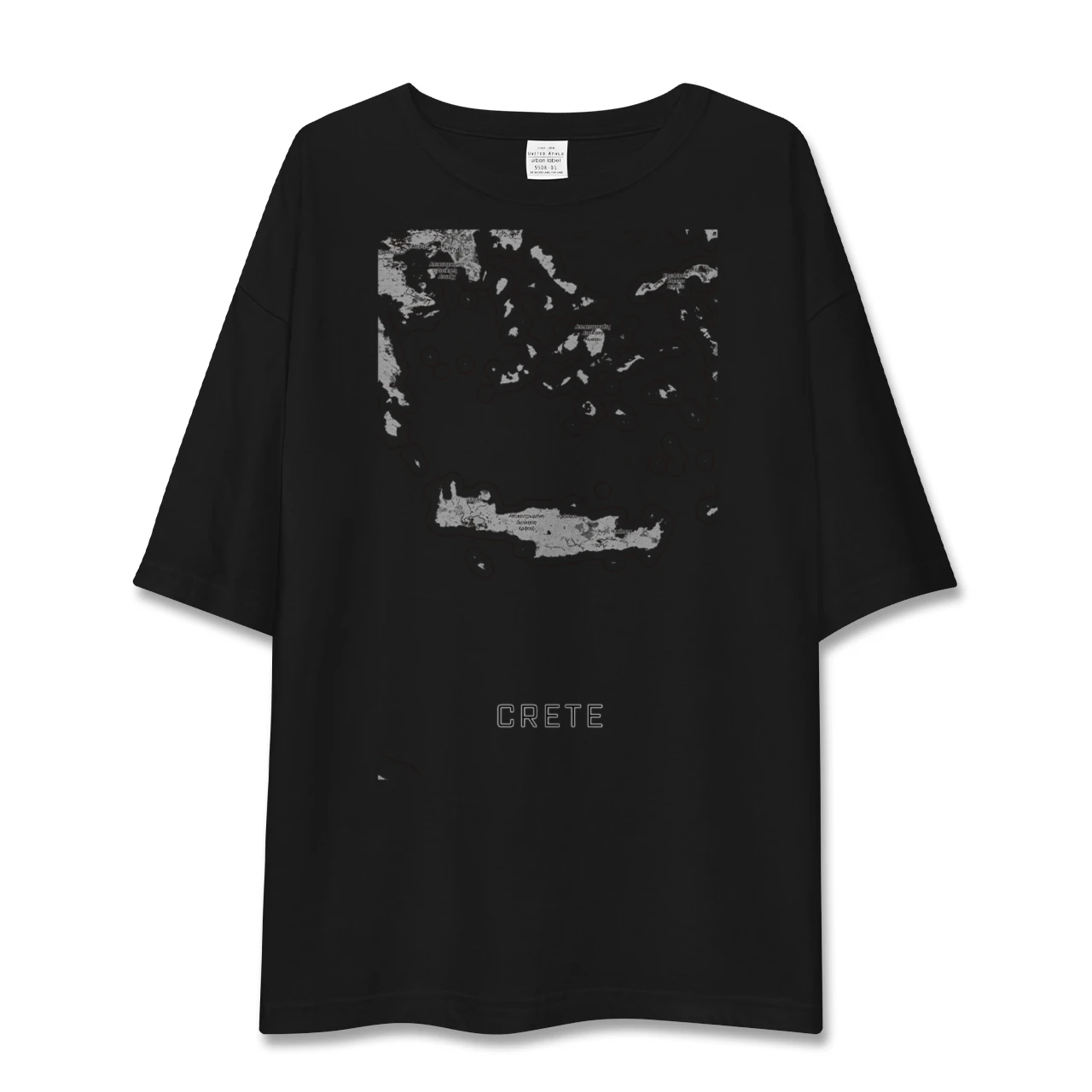 【クレタ島（ギリシャ）】地図柄ビッグシルエットTシャツ