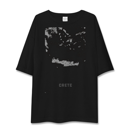【クレタ島（ギリシャ）】地図柄ビッグシルエットTシャツ