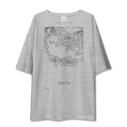【クレタ島（ギリシャ）】地図柄ビッグシルエットTシャツ