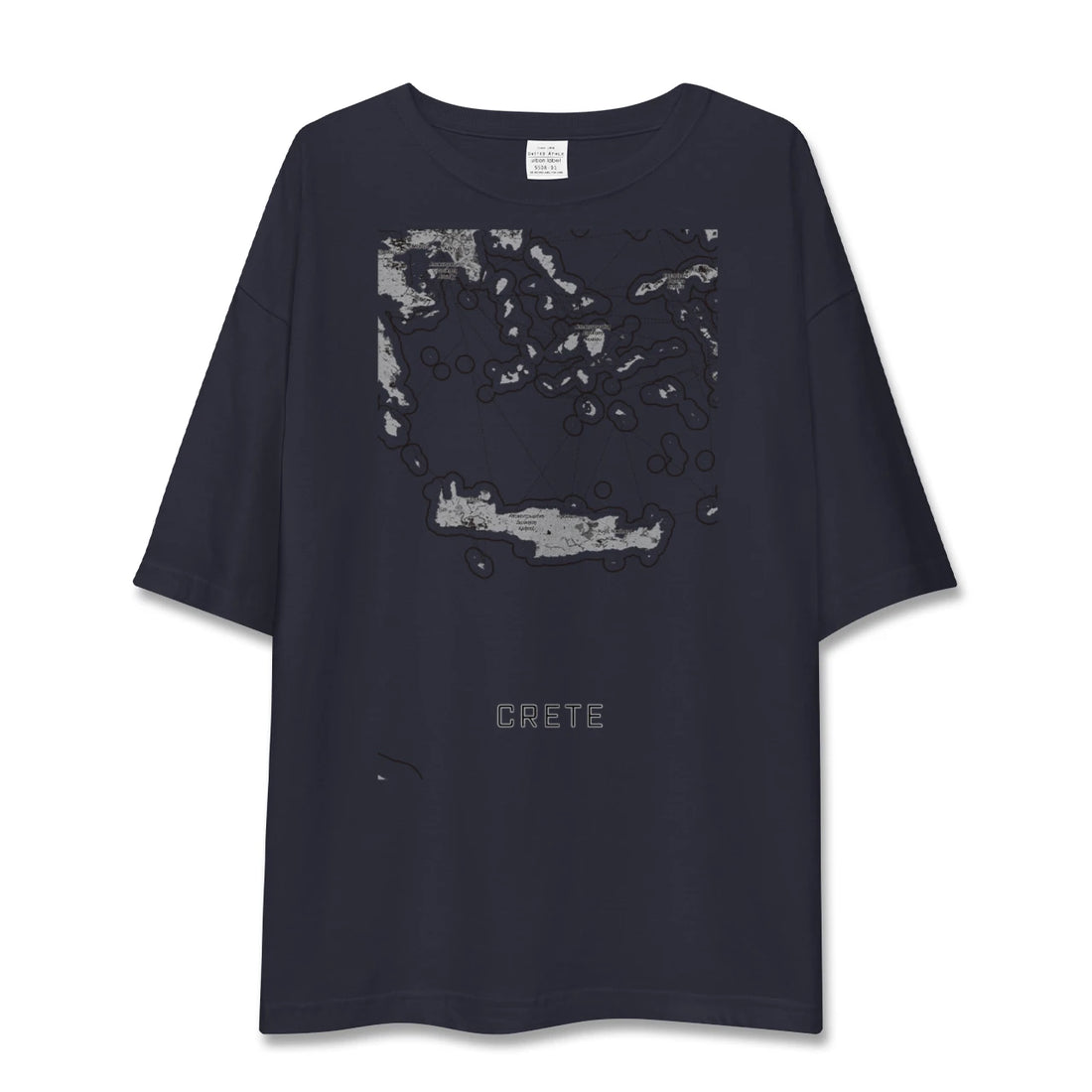 【クレタ島（ギリシャ）】地図柄ビッグシルエットTシャツ