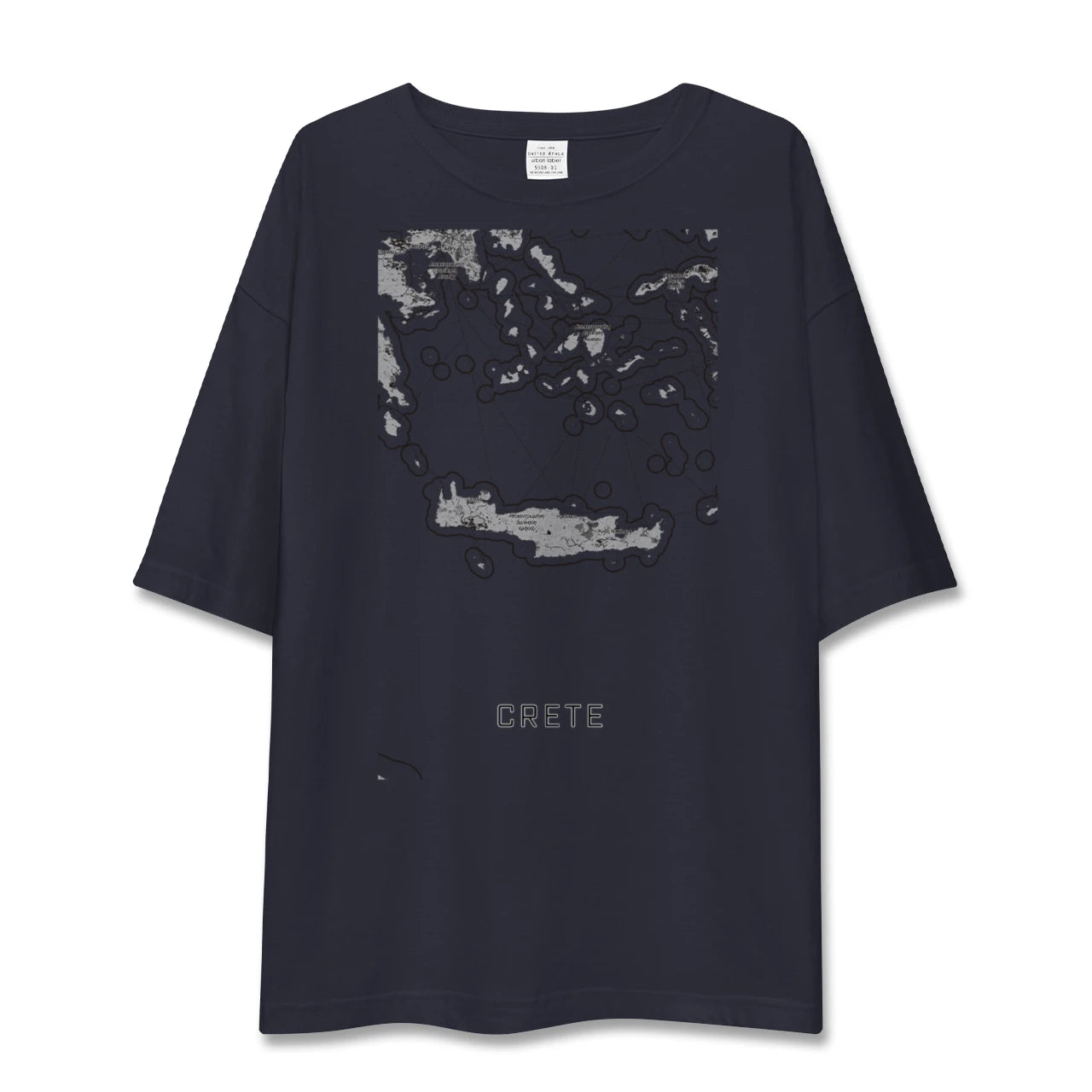 【クレタ島（ギリシャ）】地図柄ビッグシルエットTシャツ