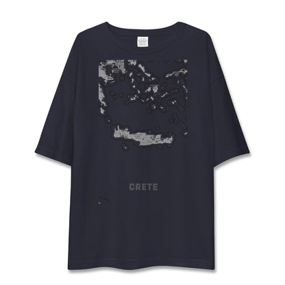 【クレタ島（ギリシャ）】地図柄ビッグシルエットTシャツ